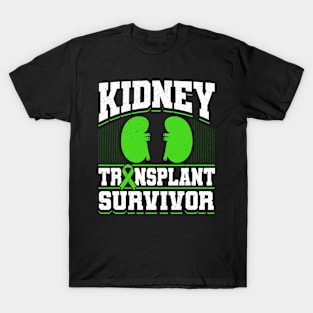 Organ Donor Green Ribbon, Kidney Transplant Survivor T-Shirt